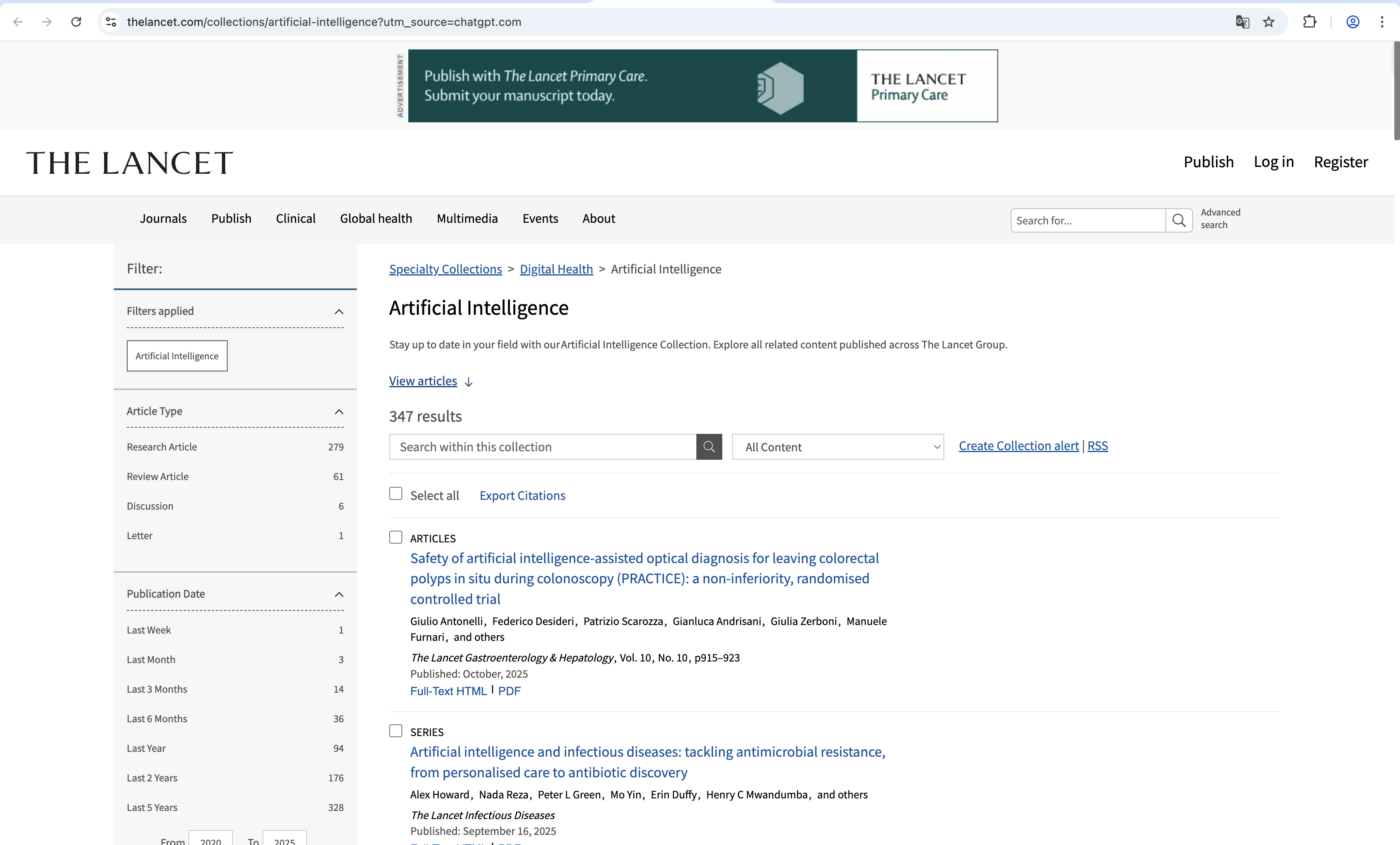 The Lancet / The Lancet Digital Health（子刊）