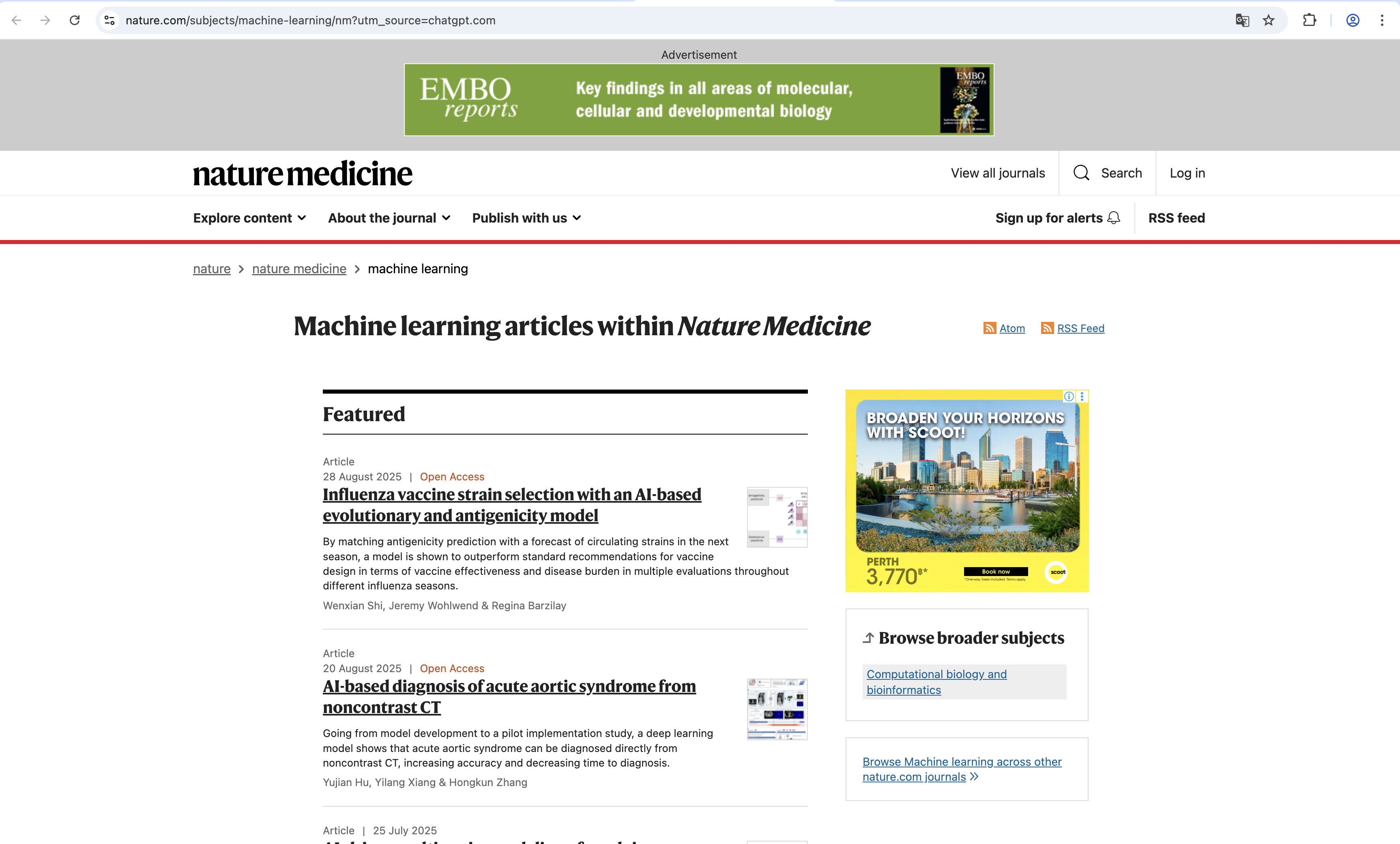 Nature / Nature Medicine（AI 专题）