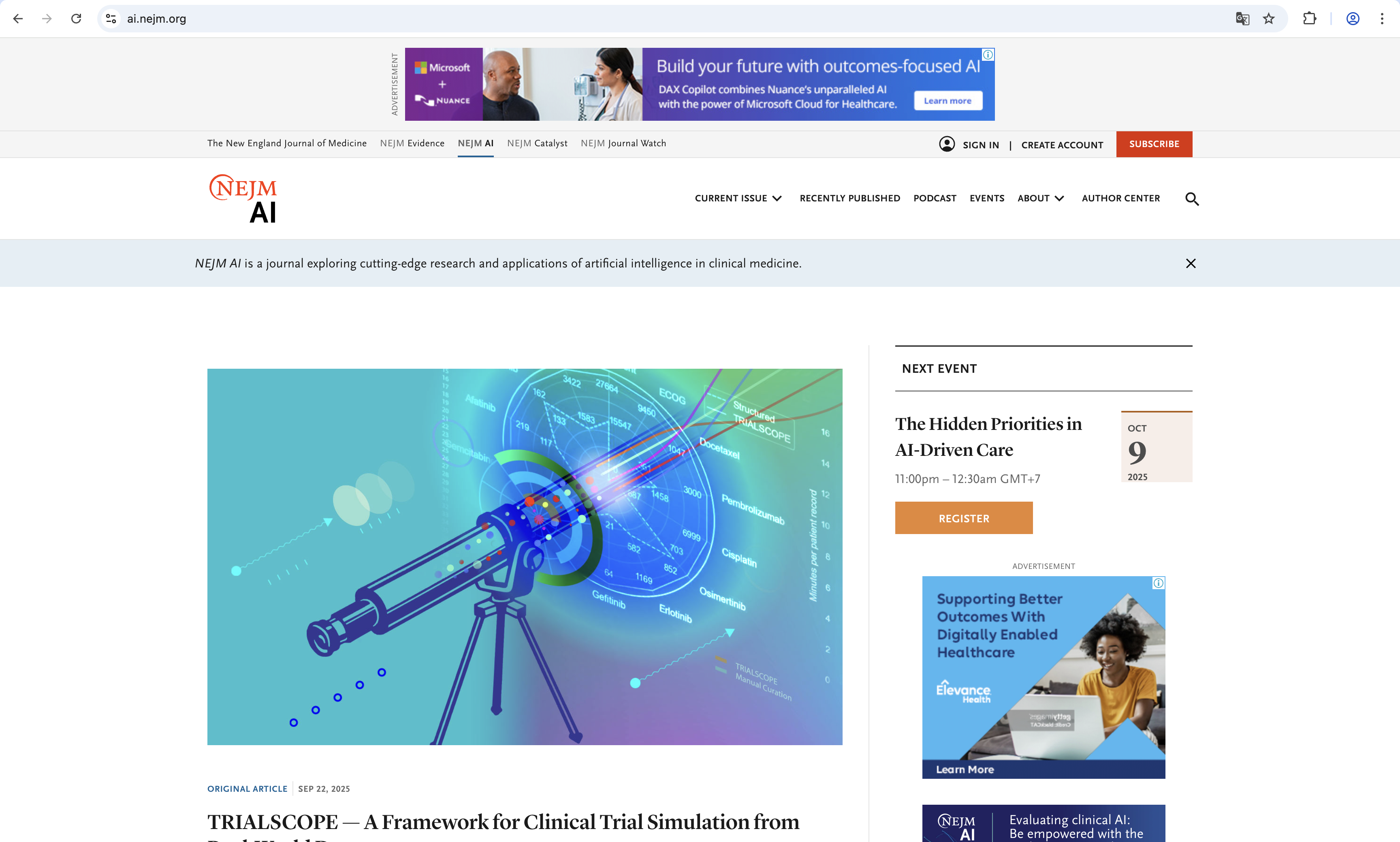 NEJM / NEJM AI（子刊）